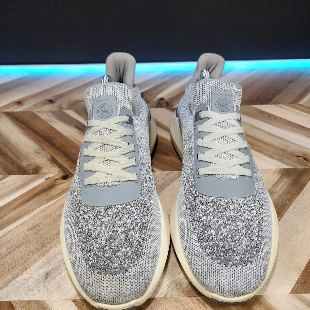 Peter Millar Hyperlight Apollo Moon Gray Knit Slip On Shoe Sneaker Men's 9